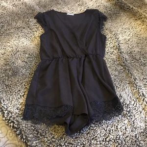 Urban Outfitters Black Romper with Lace Detail